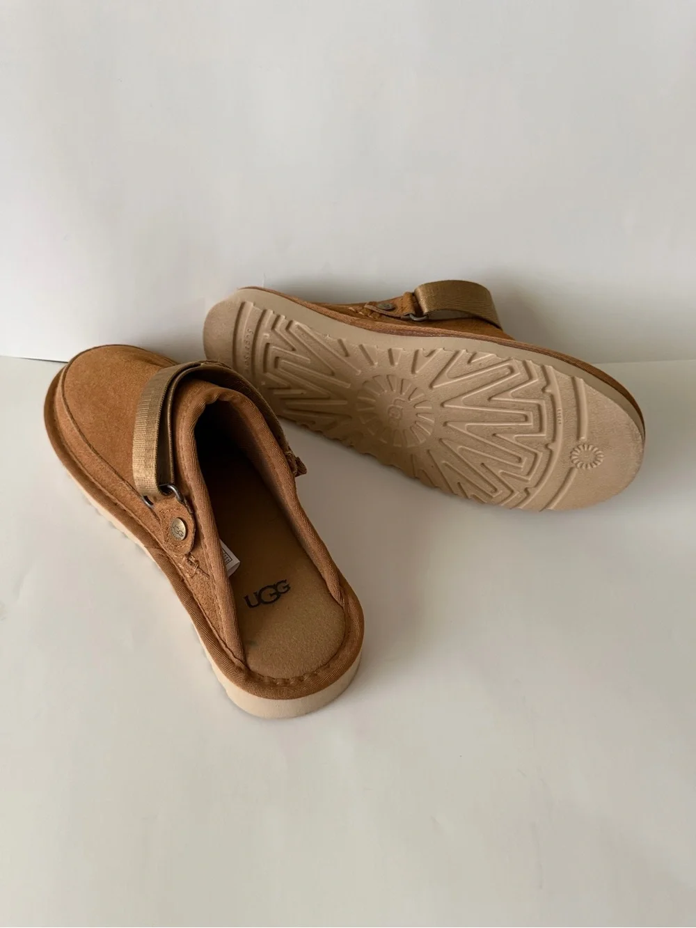 UGG Chestnut Brown Suede Slip-On Clogs